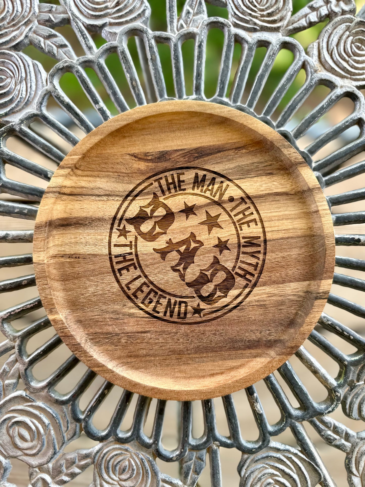 Dad round tray (the man, the myth, the legend)