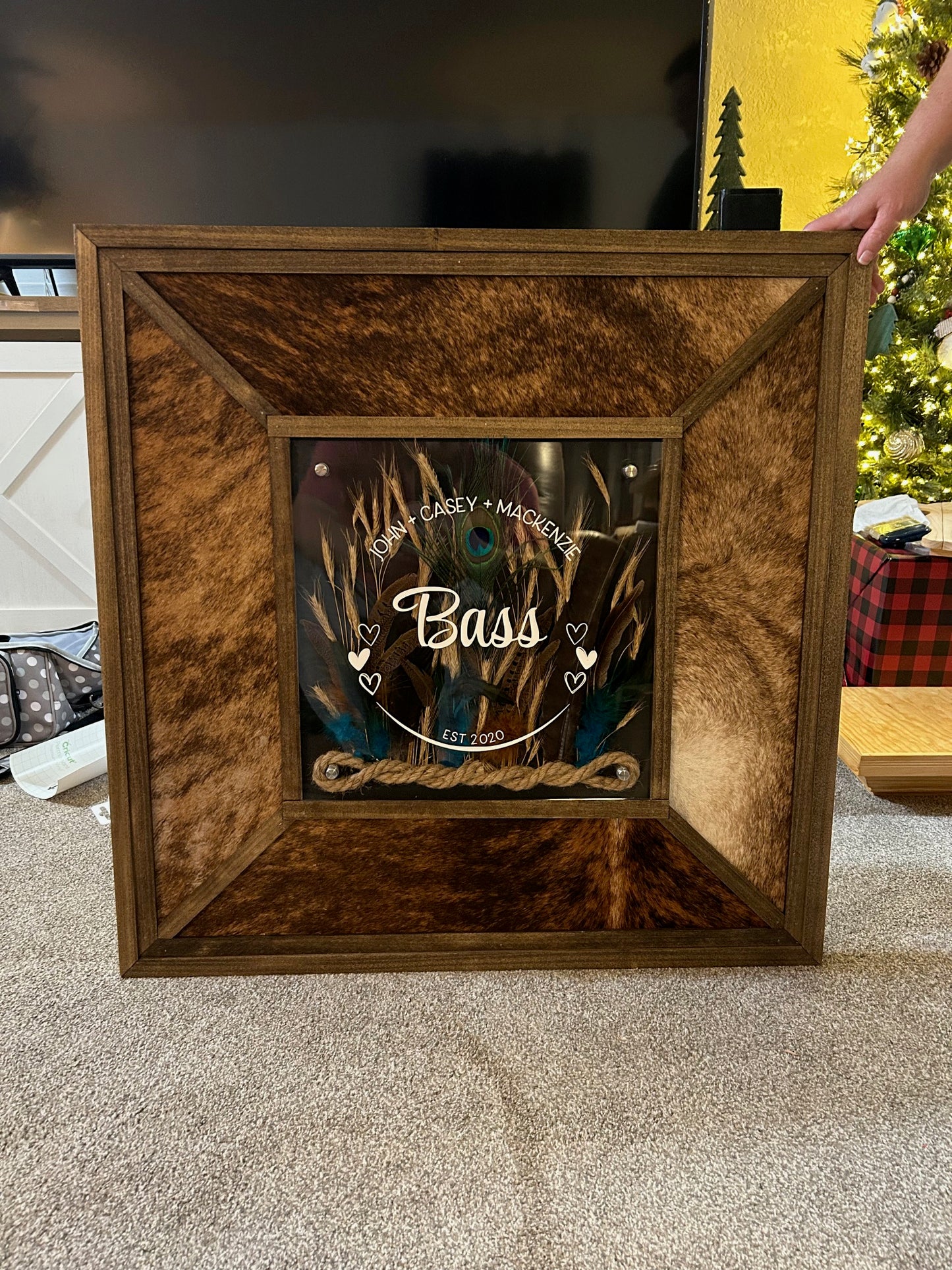 Handmade Frame with Branded Cowhide