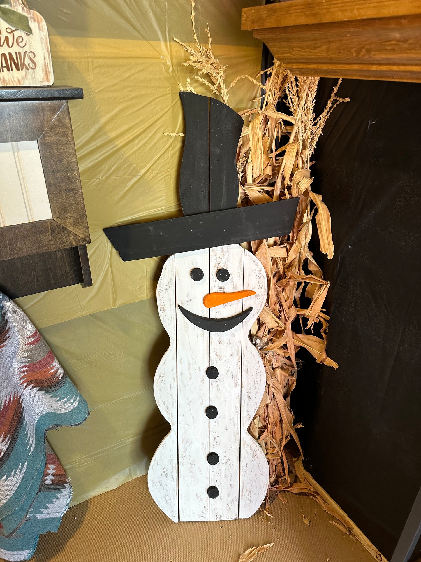 Leaning Snowman