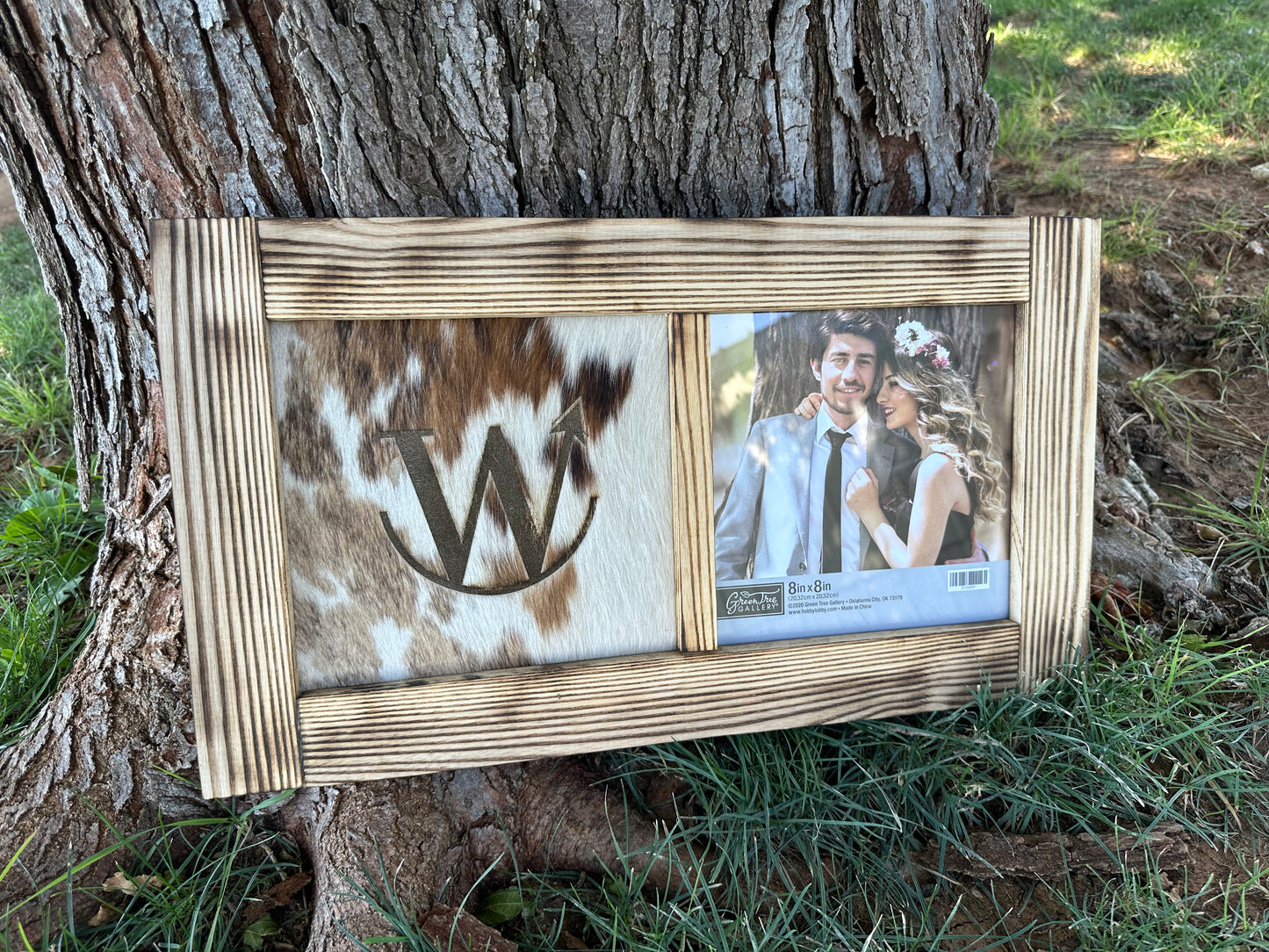 Handmade Frame with Branded Cowhide